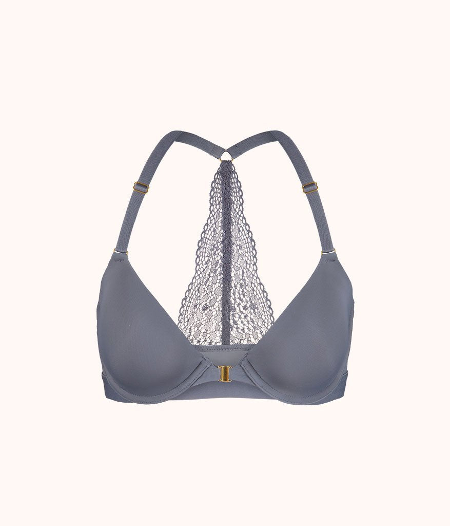 The Long-Lined Lace Bralette: Smoke