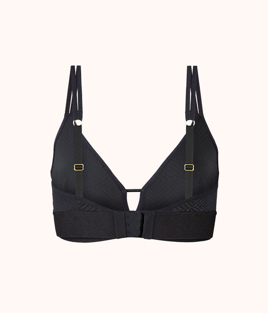 The Deco Mesh Bralette: Jet Black