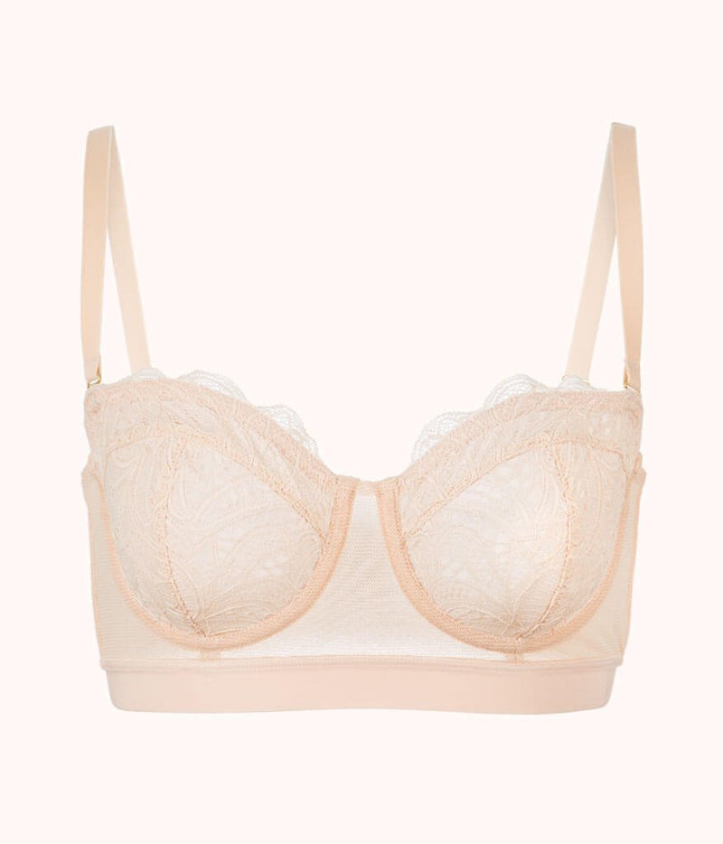 The Lace Strapless: Toasted Almond - front