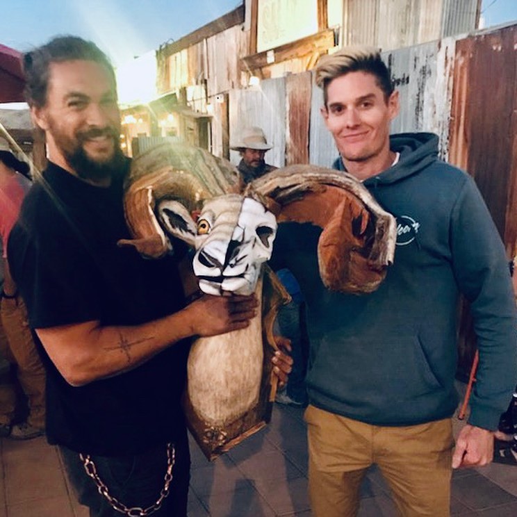 jason momoa, cory hamilton, wood sculpture