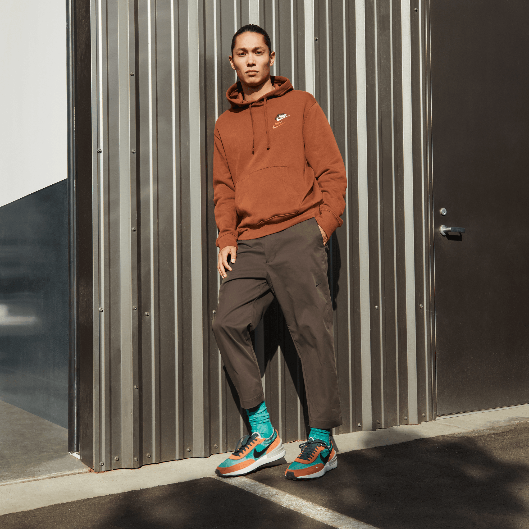 nike waffle one outfit