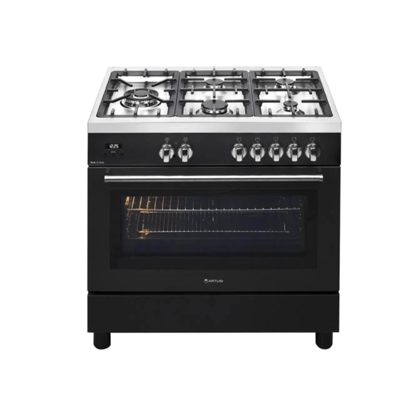 Artusi 90cm Freestanding Oven with Gas Hob Matte Black