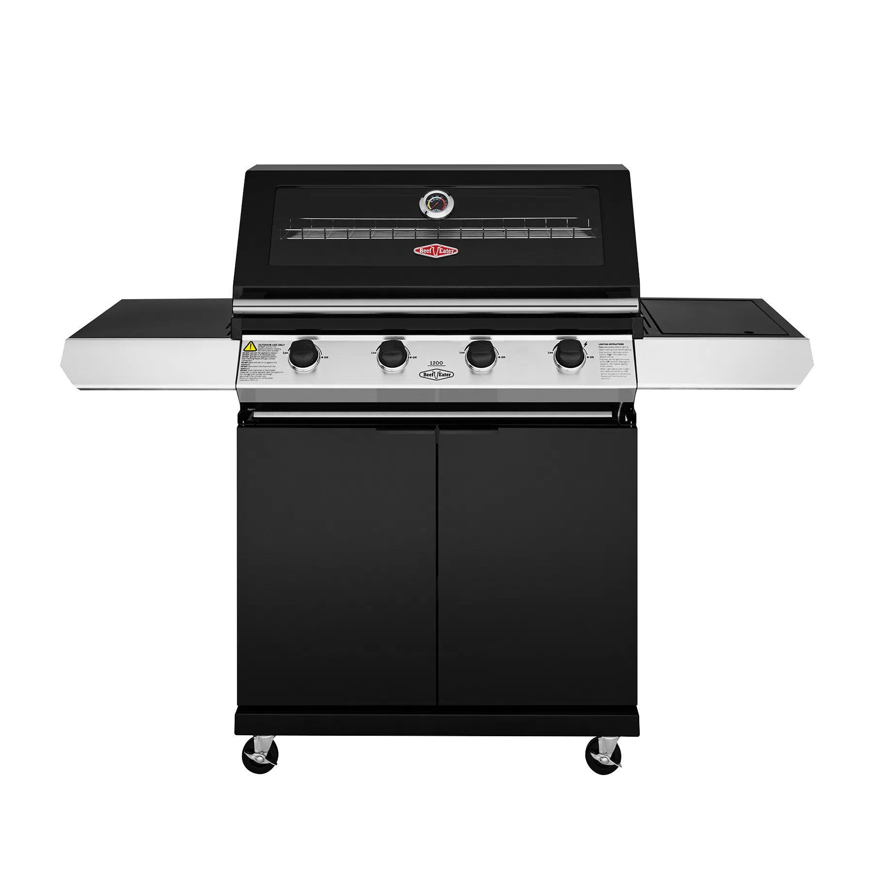 BeefEater 1200 Series 4 Burner BBQ & Trolley + Side Burner