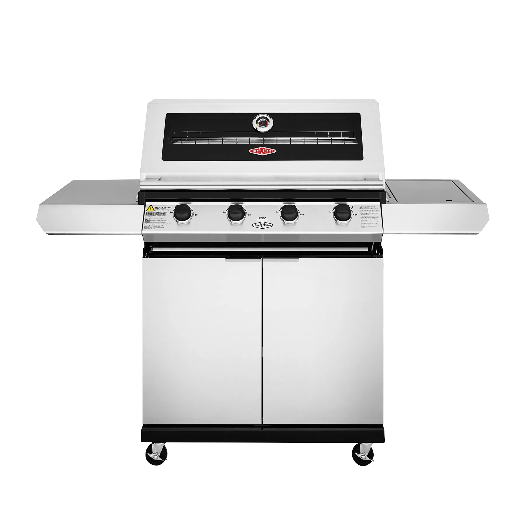 BeefEater 1200 Series 4 Burner BBQ & Trolley + Side Burner