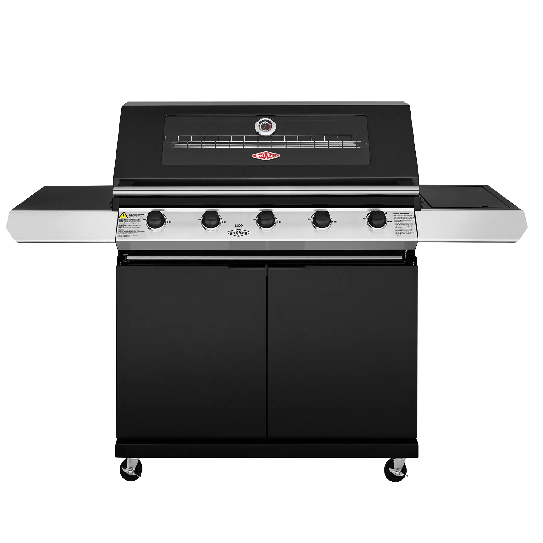 BeefEater 1200 Series 5 Burner BBQ & Trolley + Side Burner