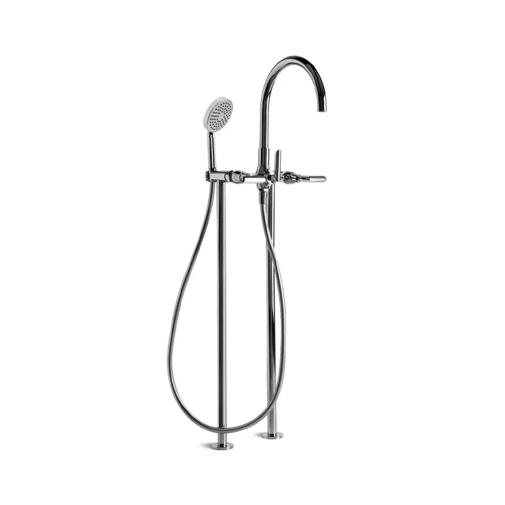 Brodware City Plus Floor Mounted Bath Mixer with Multi-Function Shower and B Levers