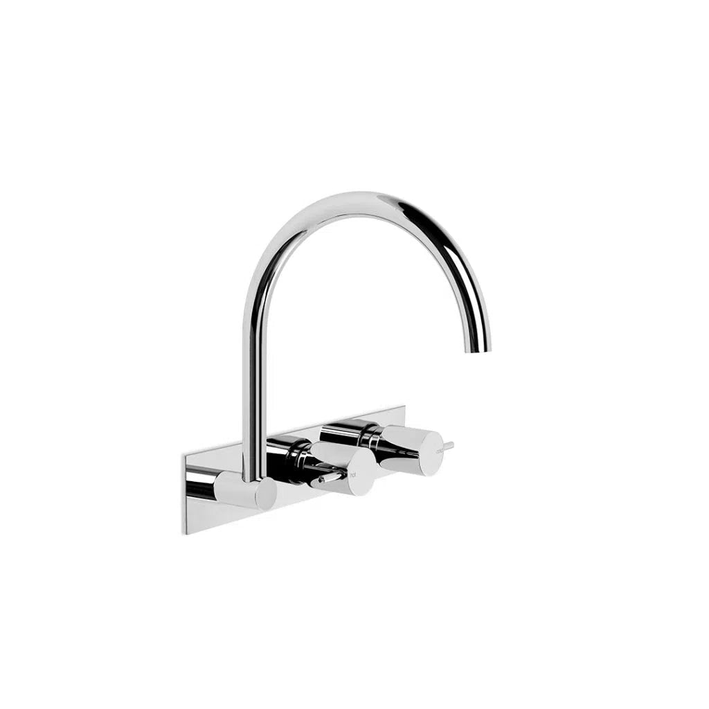 Brodware City Stik Wall Set Configuration Gooseneck Swivel Spout with Flow Control