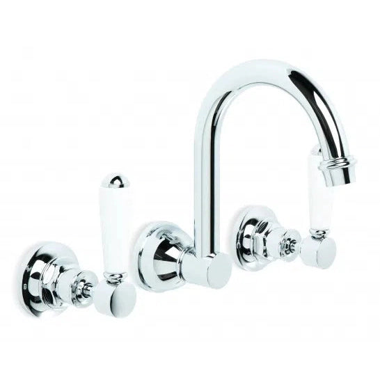 Brodware Winslow Lever Wall Set 185mm Swivel Spout