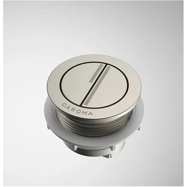 Caroma Luna Round Cistern Flush Button Brushed Nickel