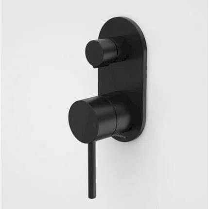 Caroma Liano II Bath/Shower Mixer With Diverter - Round Plate - Matte Black