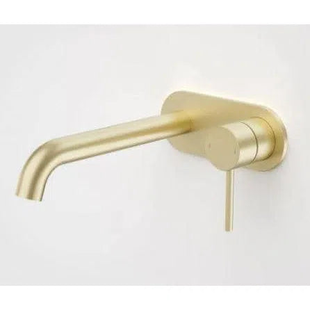 Caroma Liano II Wall Basin/Bath Mixer Set- Round Backplate - Brushed Brass Pvd