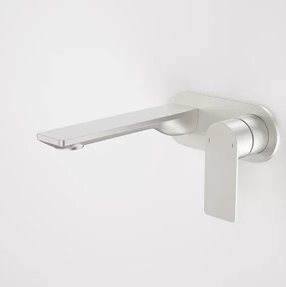 Caroma Urbane II 180mm Wall Basin/Bath Mixer Round Brushed Nickel