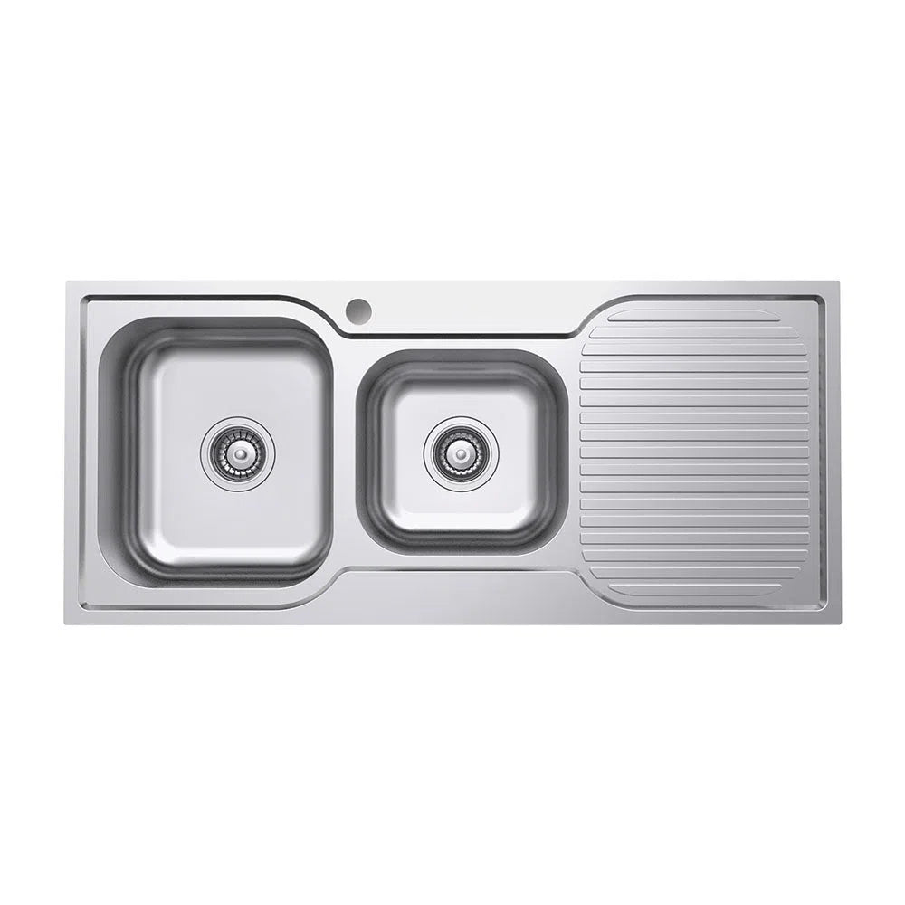 Fienza Tiva 1.75 Bowl Kitchen Sink with Drainer