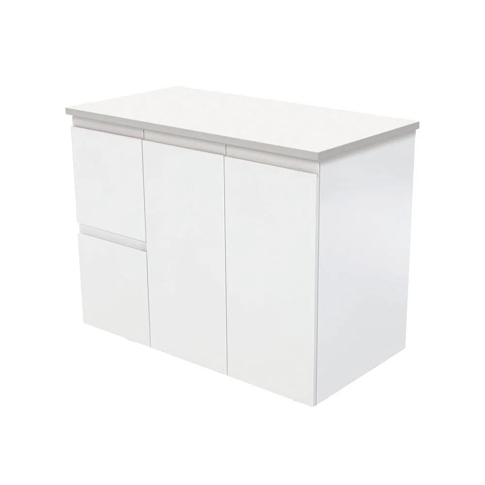 Fienza Fingerpull Satin White 900 Wall-Hung Cabinet