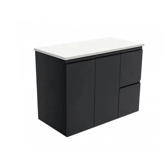 Fienza Fingerpull Matte Black Wall-Hung Cabinet