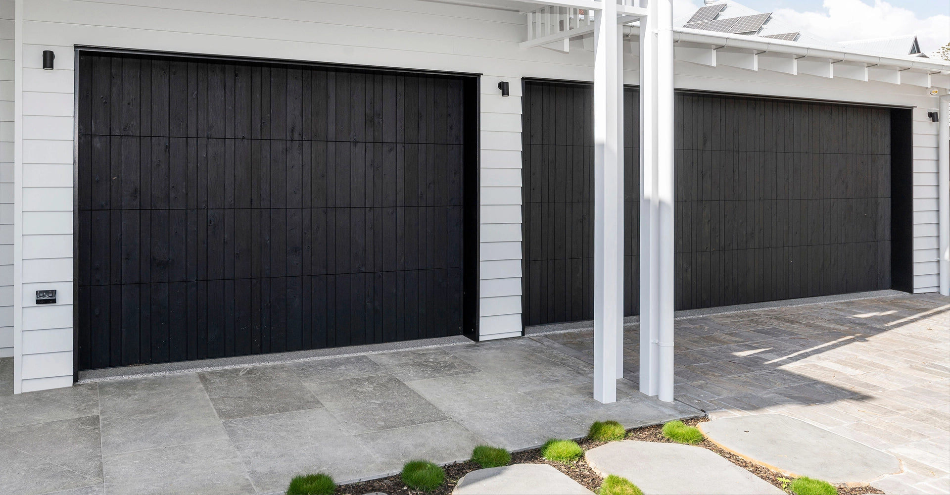 Hurfords Shou Sugi Ban cladded garage doors