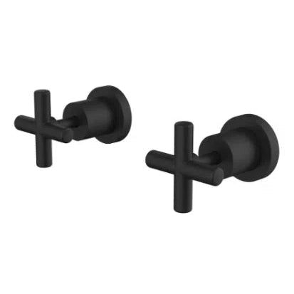 Millennium Waterpoint Cross Handle Wall Taps PR - Matte Black, Brushed Nickel, Modern Brass, Gun Metal