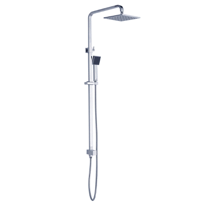 Nero Square Twin Shower Bottom Inlet