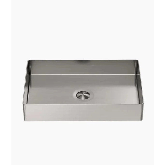 Nero Rectangle Stainless Steel Basin Brushed Nickel