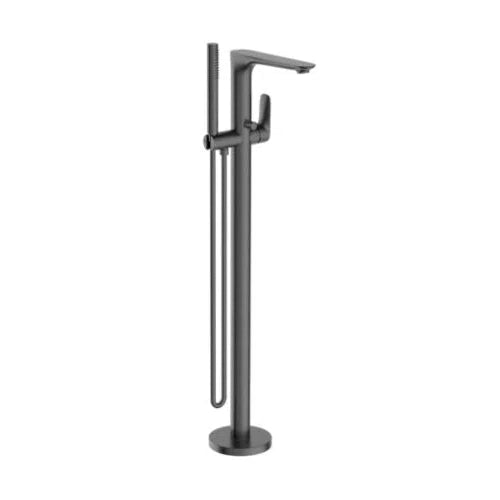 Nero Bianca Floor Standing Bath Mixer With Hand Shower Gun Metal