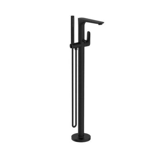 Nero Bianca Floor Standing Bath Mixer With Hand Shower Matte Black