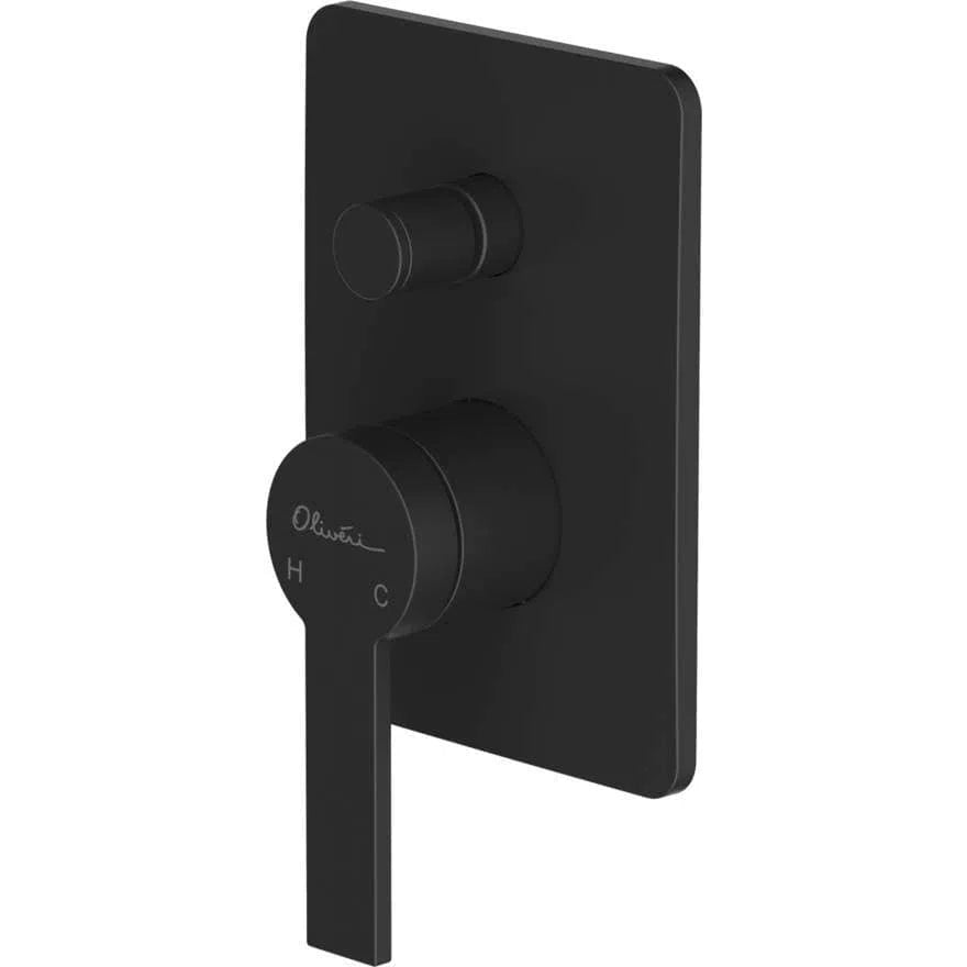 Oliveri Barcelona Wall Mixer With Diverter - Matte Black