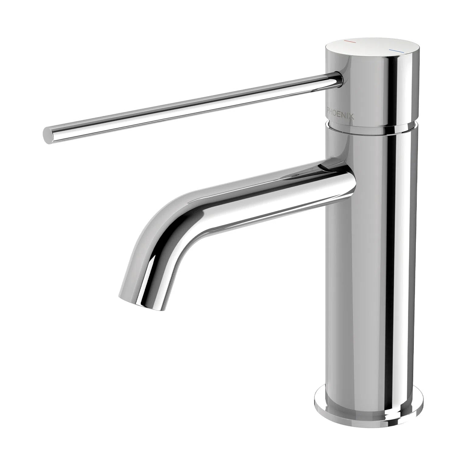 Phoenix Vivid Slimline Basin Mixer Curved Outlet with Extended Lever