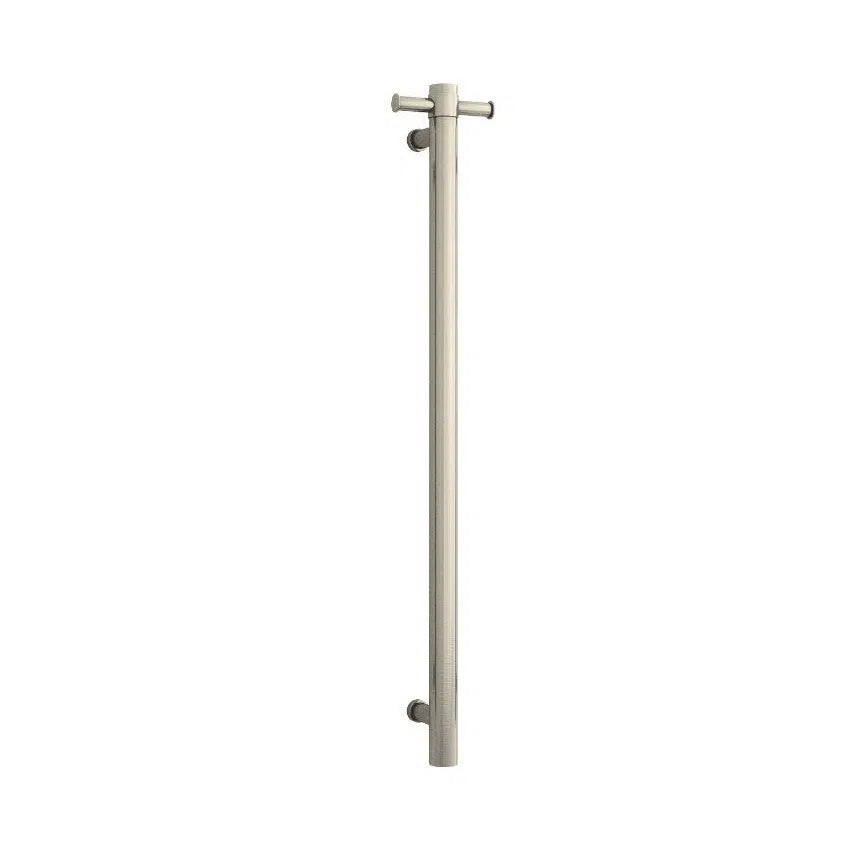 Thermorail Straight Round Vertical Single Heated Towel Rail