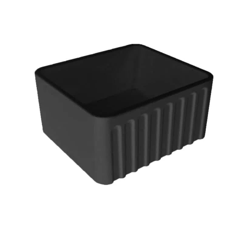 Turner Hastings Novi 50 x 46 Fine Fireclay Matte Black Butler Sink - Reversible - Flat/Ribbed