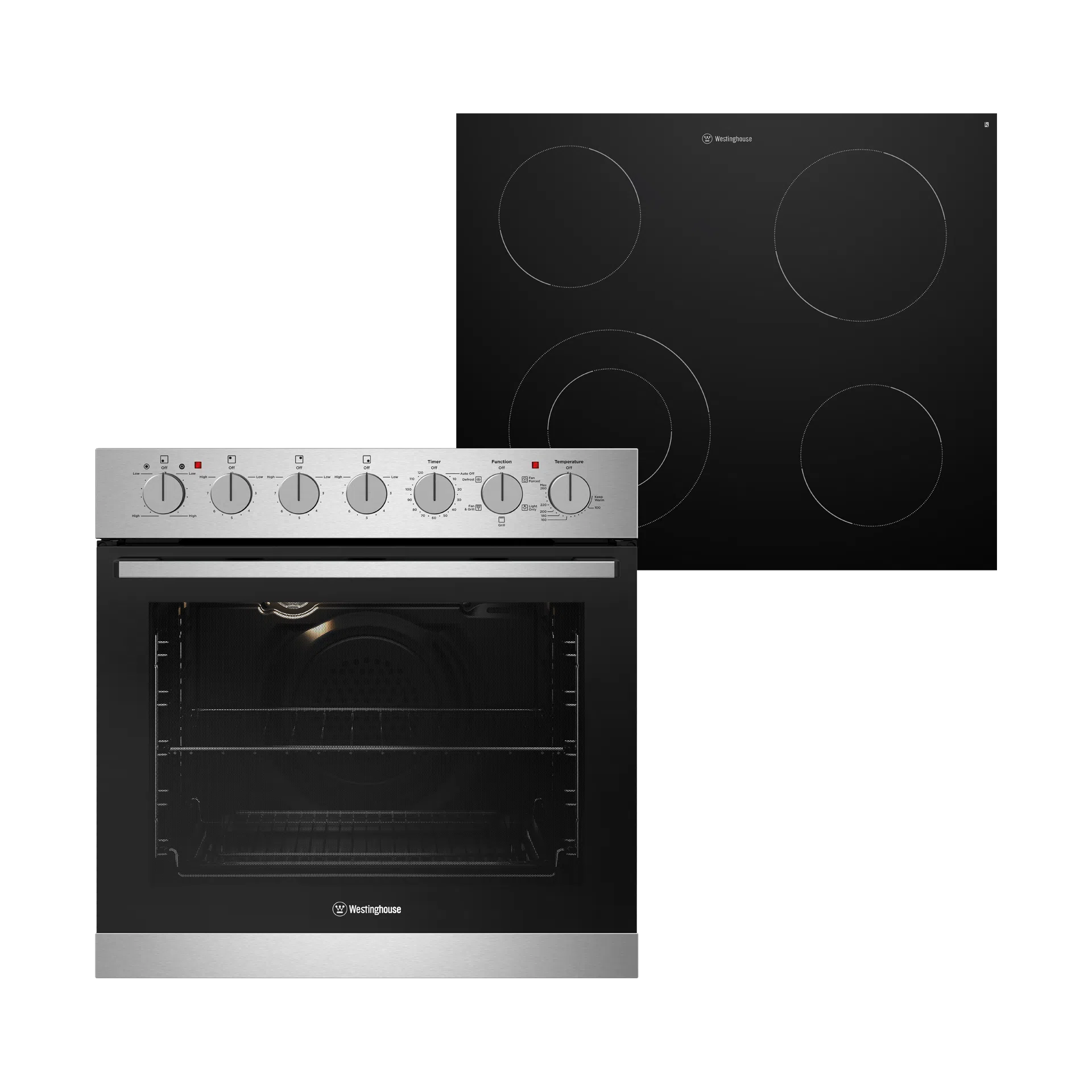 Westinghouse 60cm Electric Oven & 60cm Ceramic Cooktop Pack (WVE645SC)