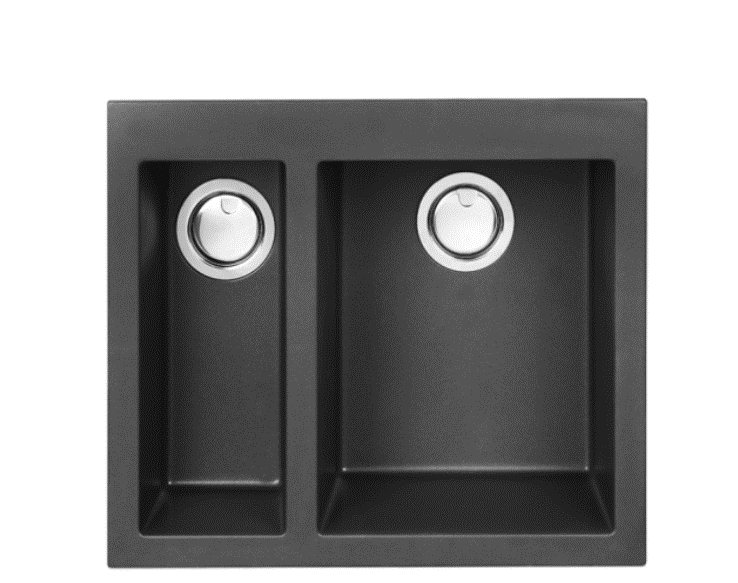 Artusi 790 x 500mm Granitek 1 and 1/4 Bowl Sink Black