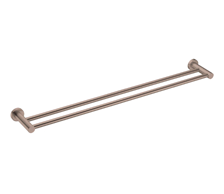 Nero Mecca Double Towel Rail 800mm Brushed Bronze