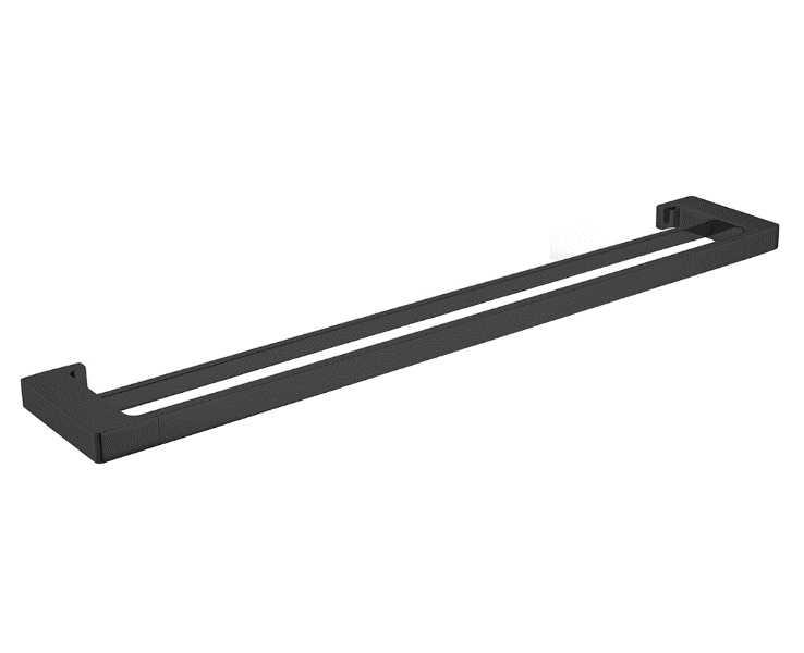 Nero Pearl Double Towel Rail 800mm Matte Black