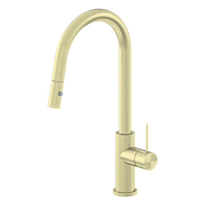 Nero Mecca Pull Out Sink Mixer With Vegie Spray Function Brushed Gold