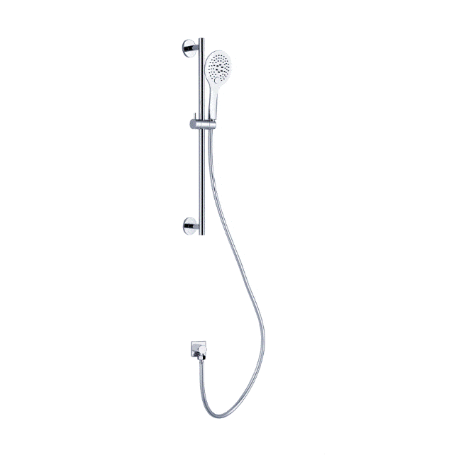 Nero Dolce Rain Shower Rail With Push Button Shower Chrome