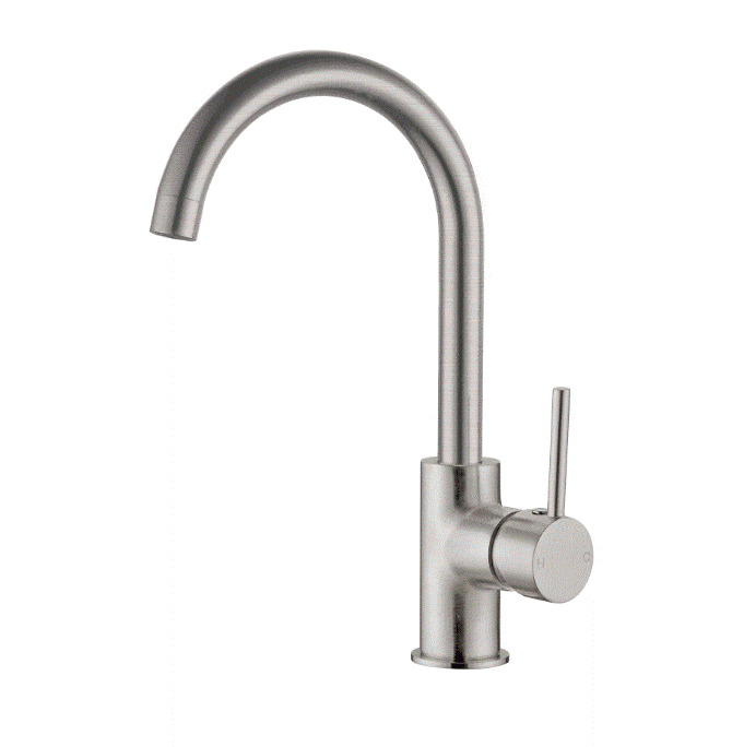 Nero Dolce Kitchen Mixer Gooseneck Brushed Nickel