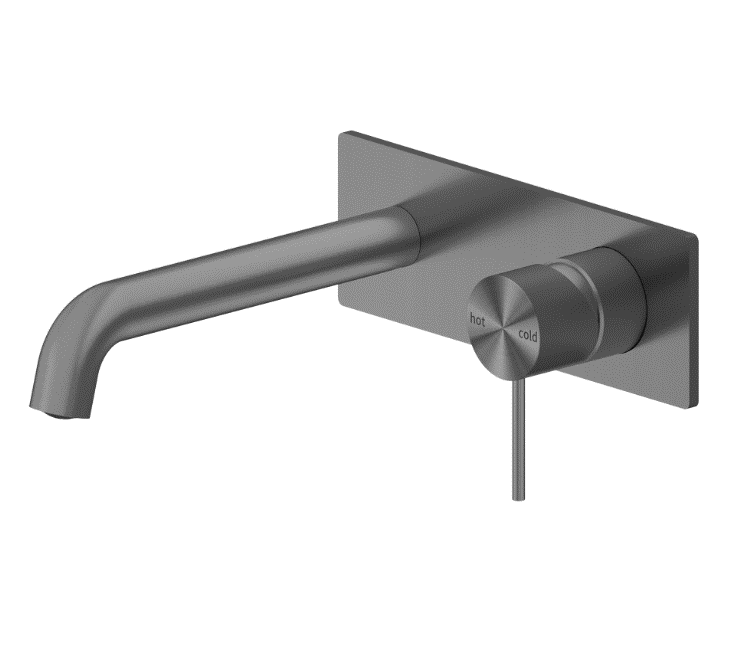 Nero Mecca Wall Basin Mixer 160mm Spout Gun Metal