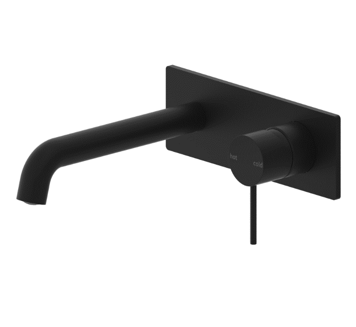 Nero Mecca Wall Basin Mixer 160mm Spout Matte Black