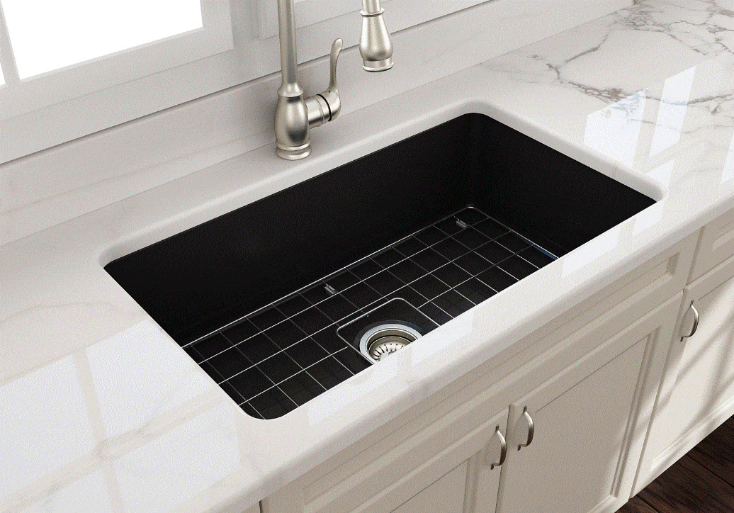 Turner Hastings Cuisine 81 X 48 Inset / Undermount Fine Fireclay Matte Black Sink