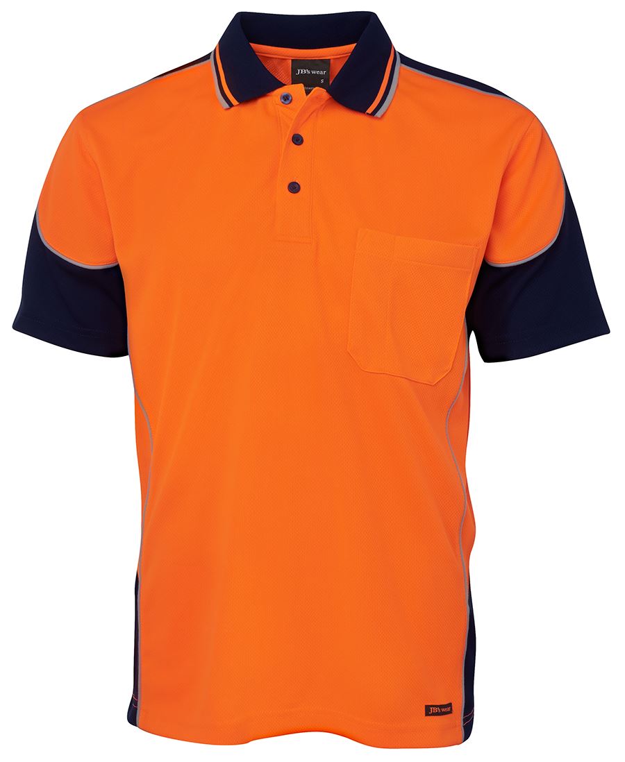 Hi Vis Contrast Piping Tradies Workwear Polo - Including your LOGO ...