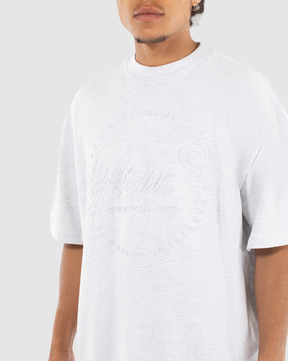 FULL PRESS HEAVY WEIGHT TEE - WHITE MARLE