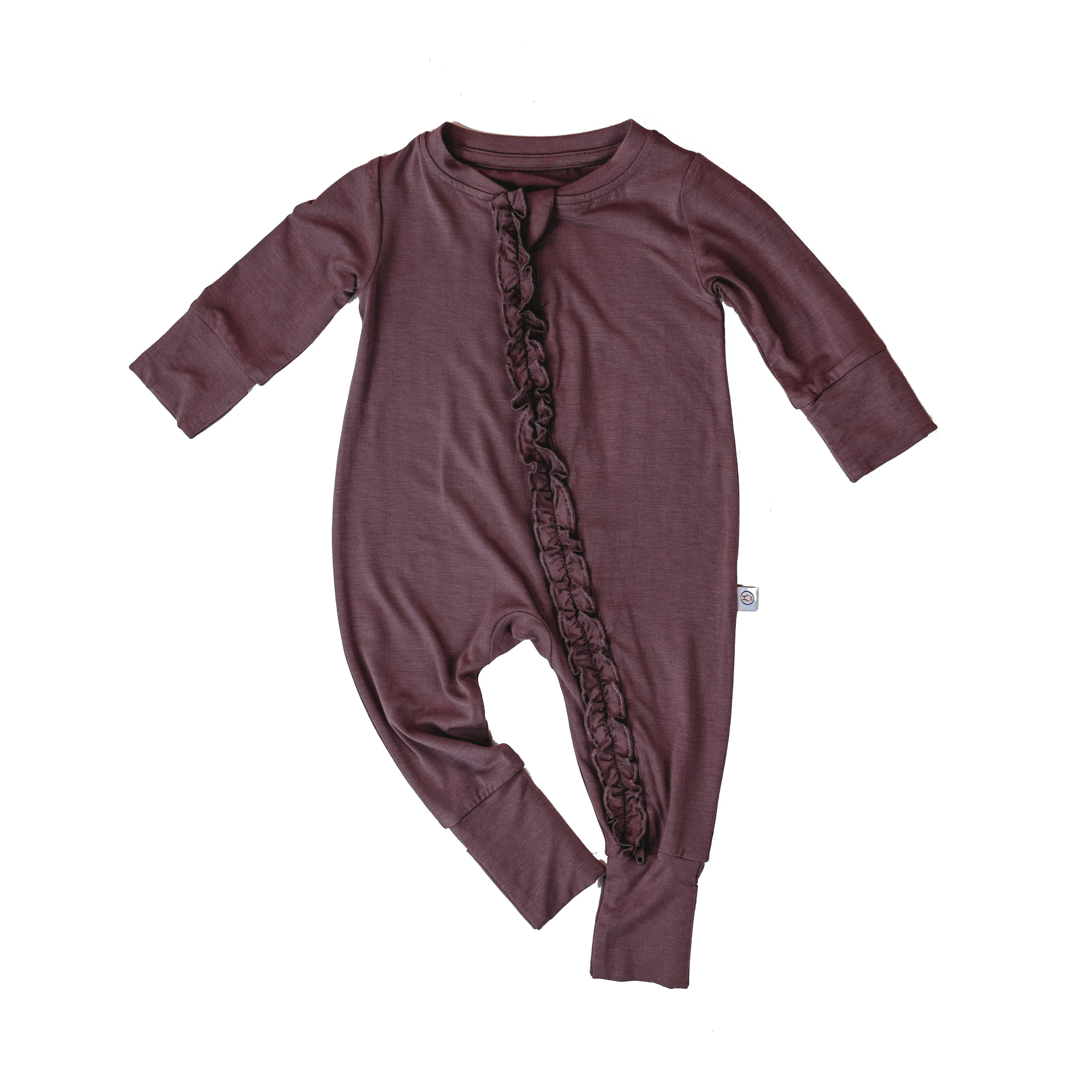 Image of Zip Up Onesie - Luxe Bamboo - Mulberry Frill