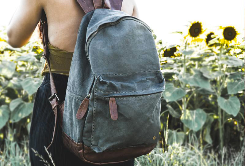 Stylish Waxed Canvas Diaper Bag Backpack