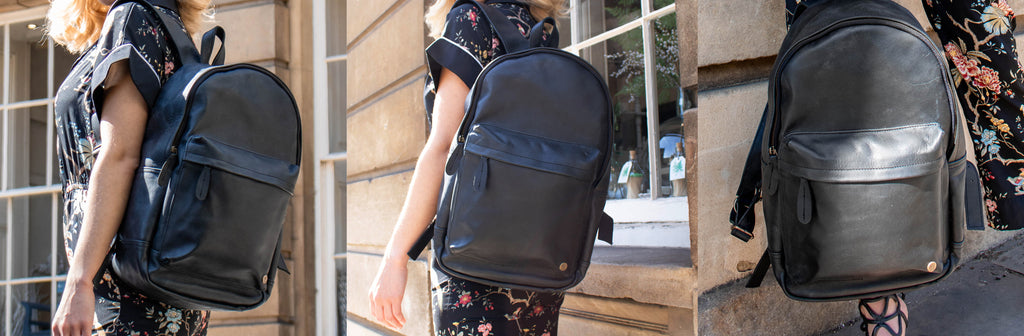 Buy Personalized Leather Backpack Laptop Backpack in Black or Online in  India 