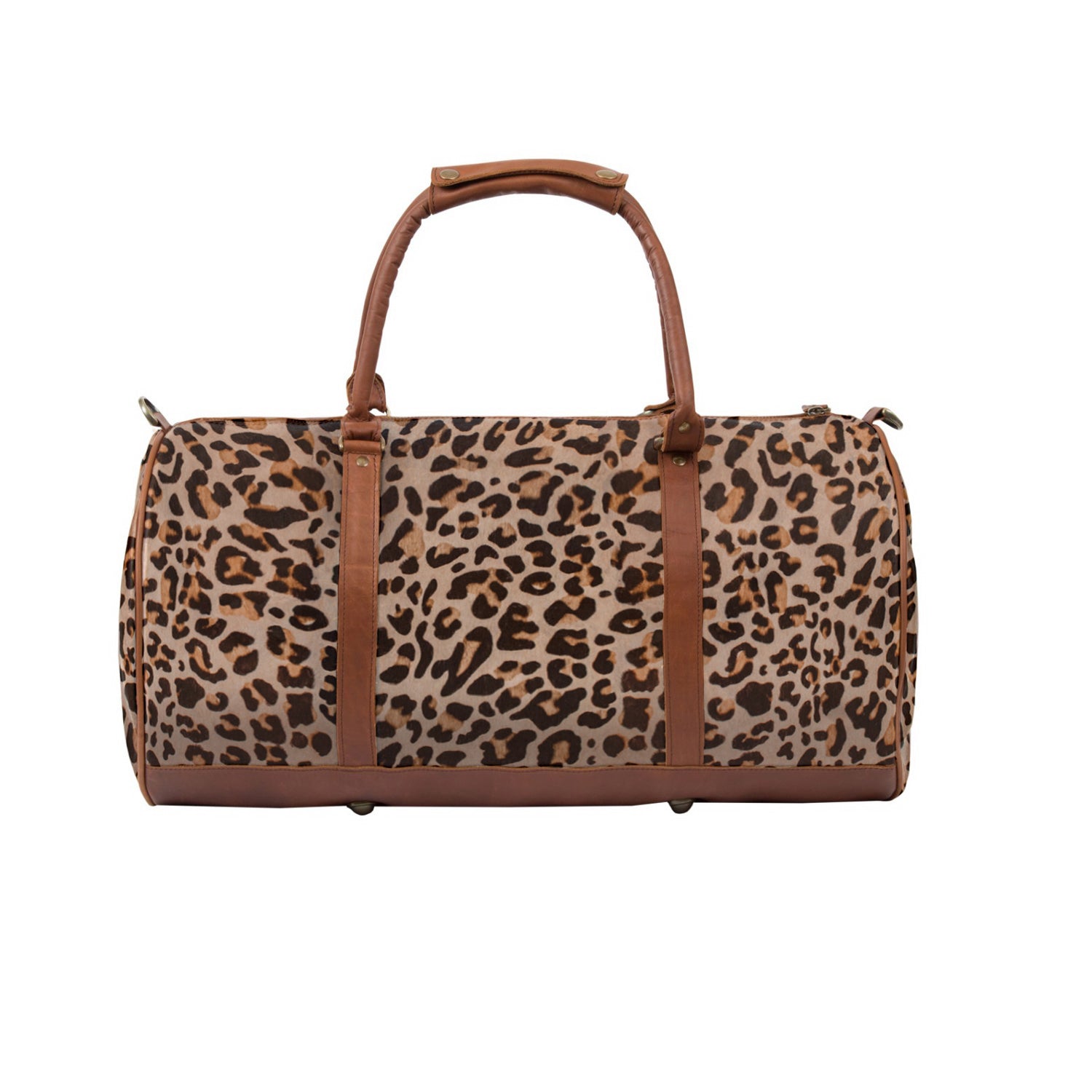 Leather Leopard Print Duffle - Leopard Print Leather Bag – MAHI Leather