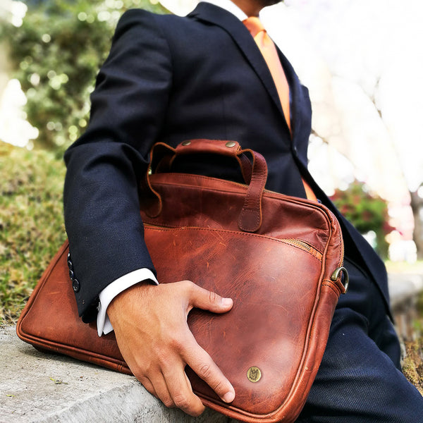 Brown Full Grain Leather Doctors Bag  Personalised Holdall – MAHI Leather