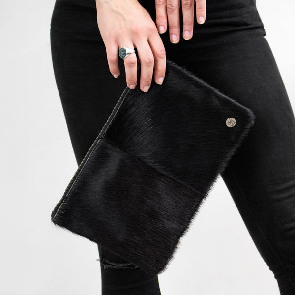 Mill leather Clutch, Cow Leather Clutch, Black Leather Clutch from Cow  leather C038