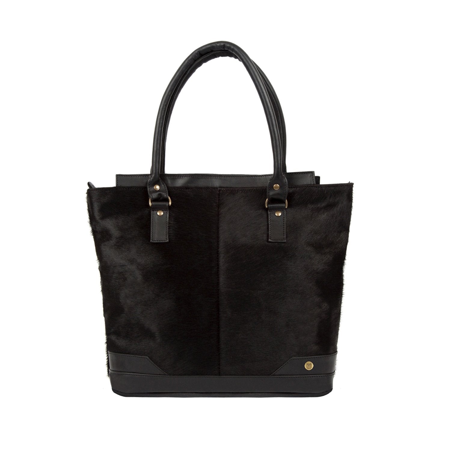 Black Suede Leather Tote Bag