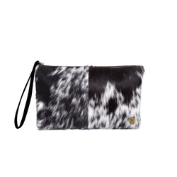 cowhide clutch bag