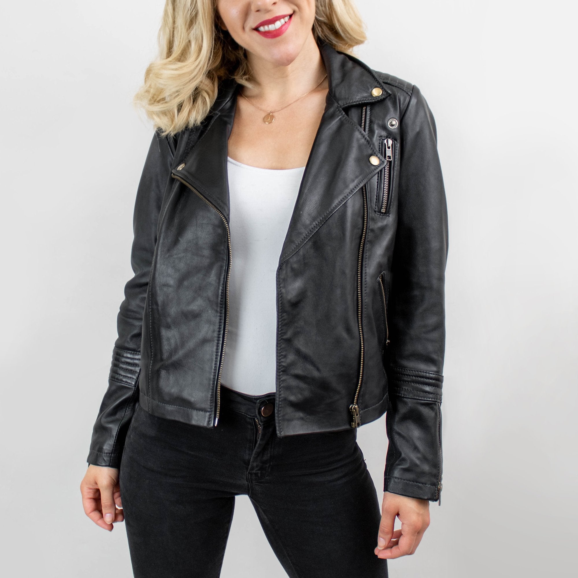 Ladies Brown Suede Biker Jacket- Stylish Genuine Leather Gift for